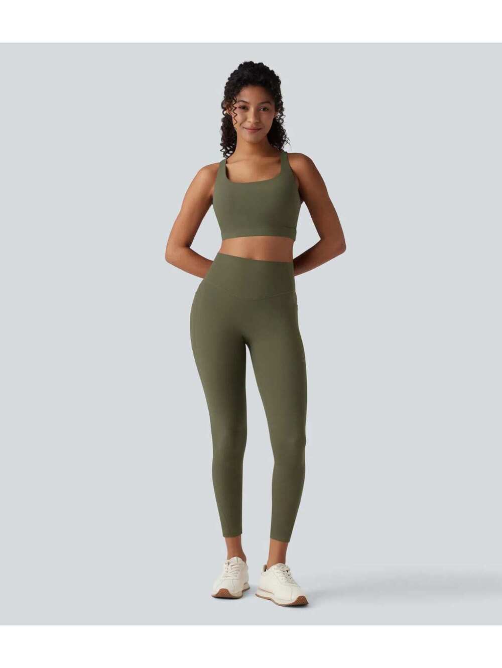 Halara UltraSculpt™ Low Support Push-Up Yoga Sports Bra Green Size Medium - Picture 8 of 8
